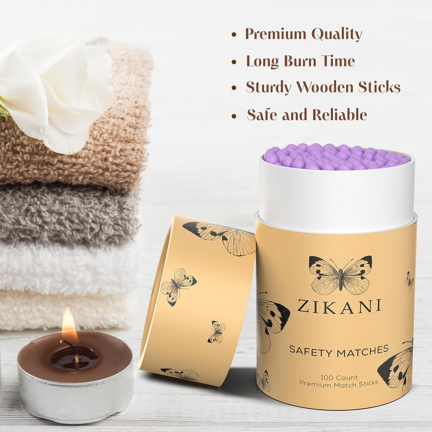 ZIKANI Lavender Tip Matches – Premium Matches for Stylish Lighting