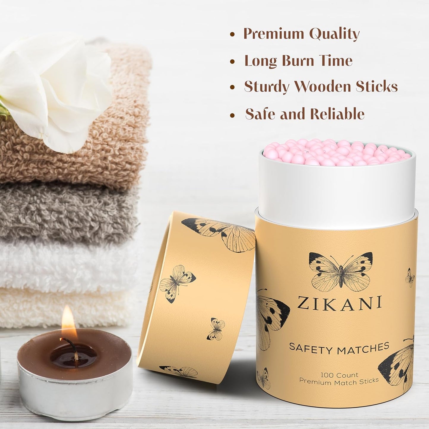 ZIKANI Pink Tip Matches – Premium Decorative Matches for Any Occasion