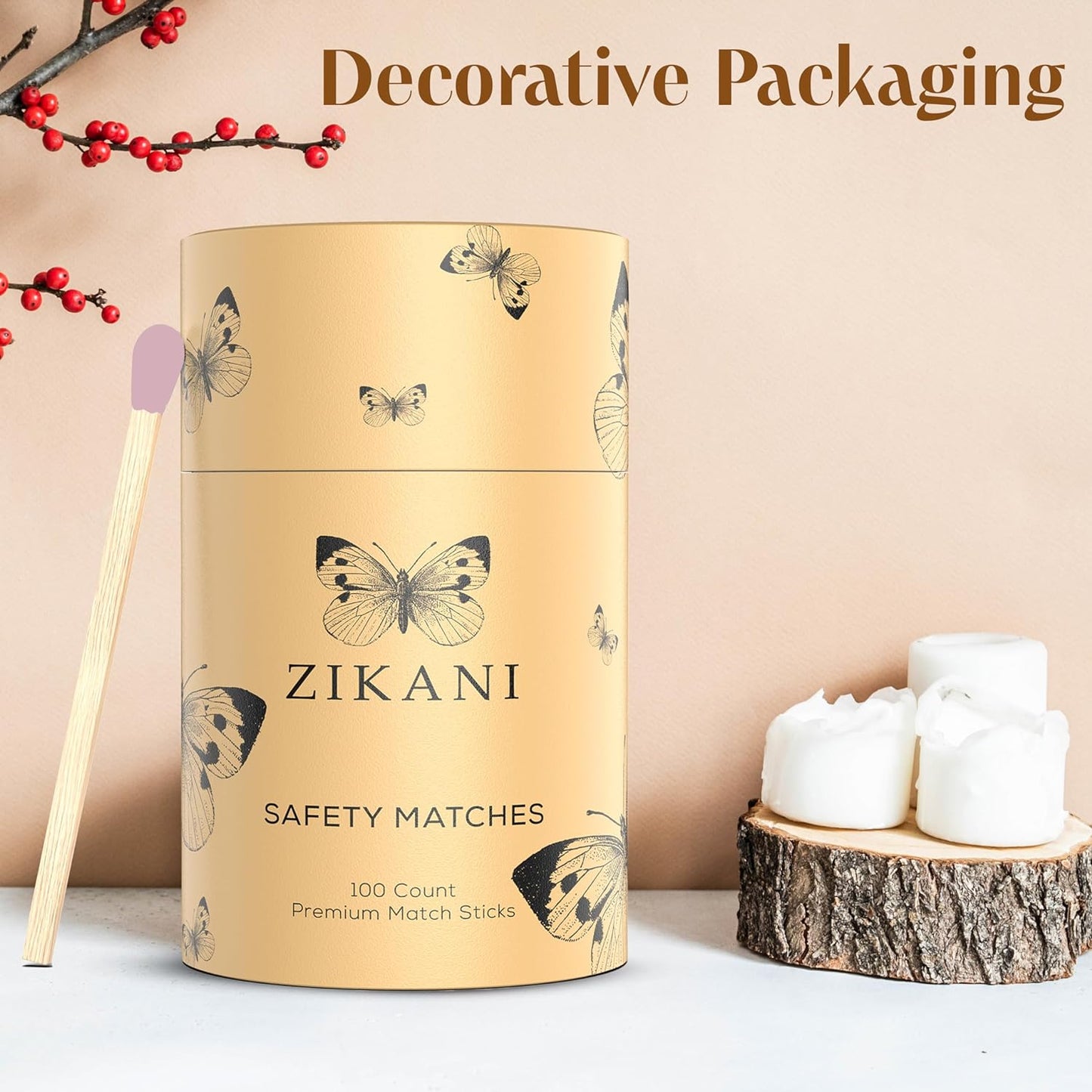 ZIKANI Pink Tip Matches – Premium Decorative Matches for Any Occasion