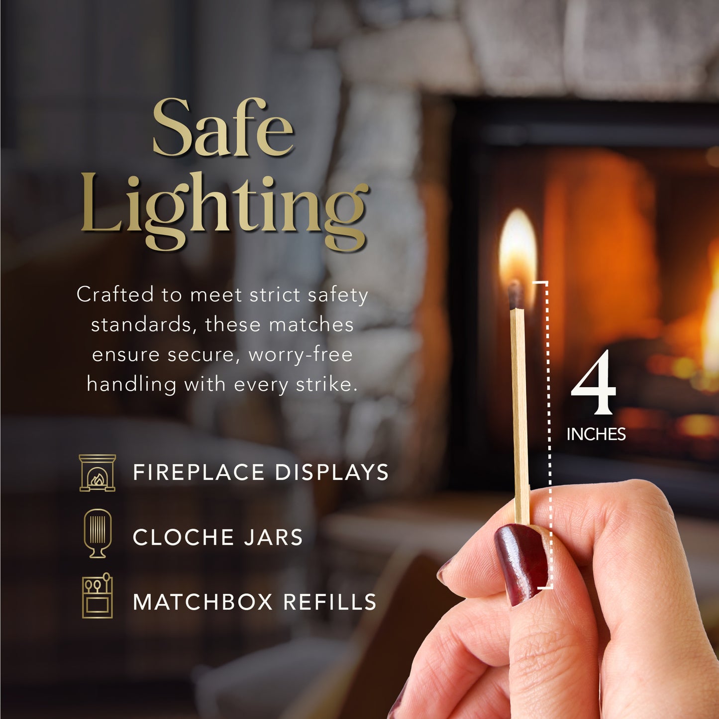 ZIKANI 4" Black Stick & Lavender Tip Matches