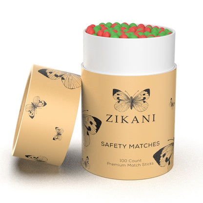 ZIKANI White Stick - Green & Red Tip Matches – Stylish Decorative Matches