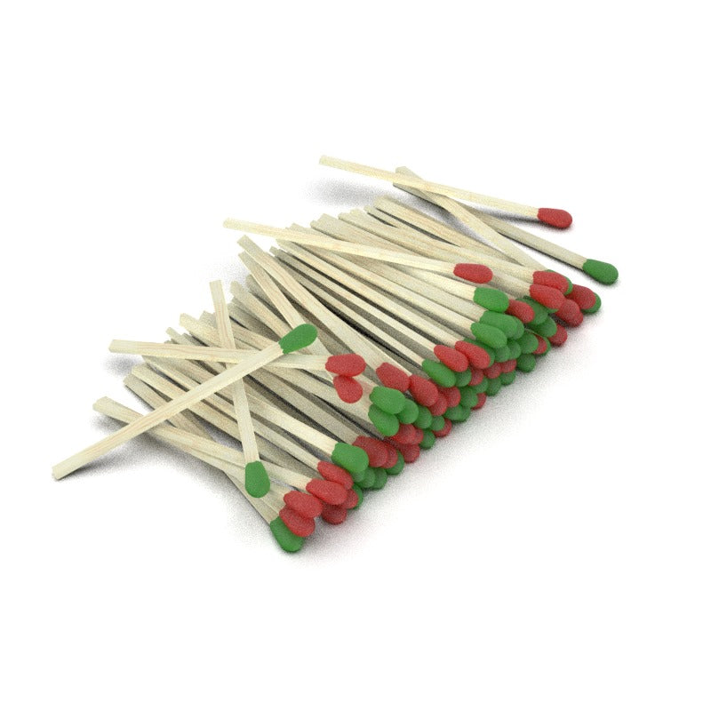 ZIKANI White Stick - Green & Red Tip Matches – Stylish Decorative Matches