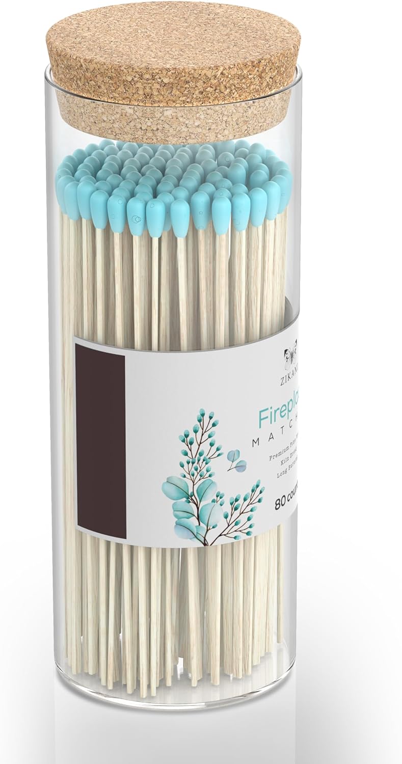 ZIKANI Blue Tip Fireplace Matches – Elegant Matches for Lighting