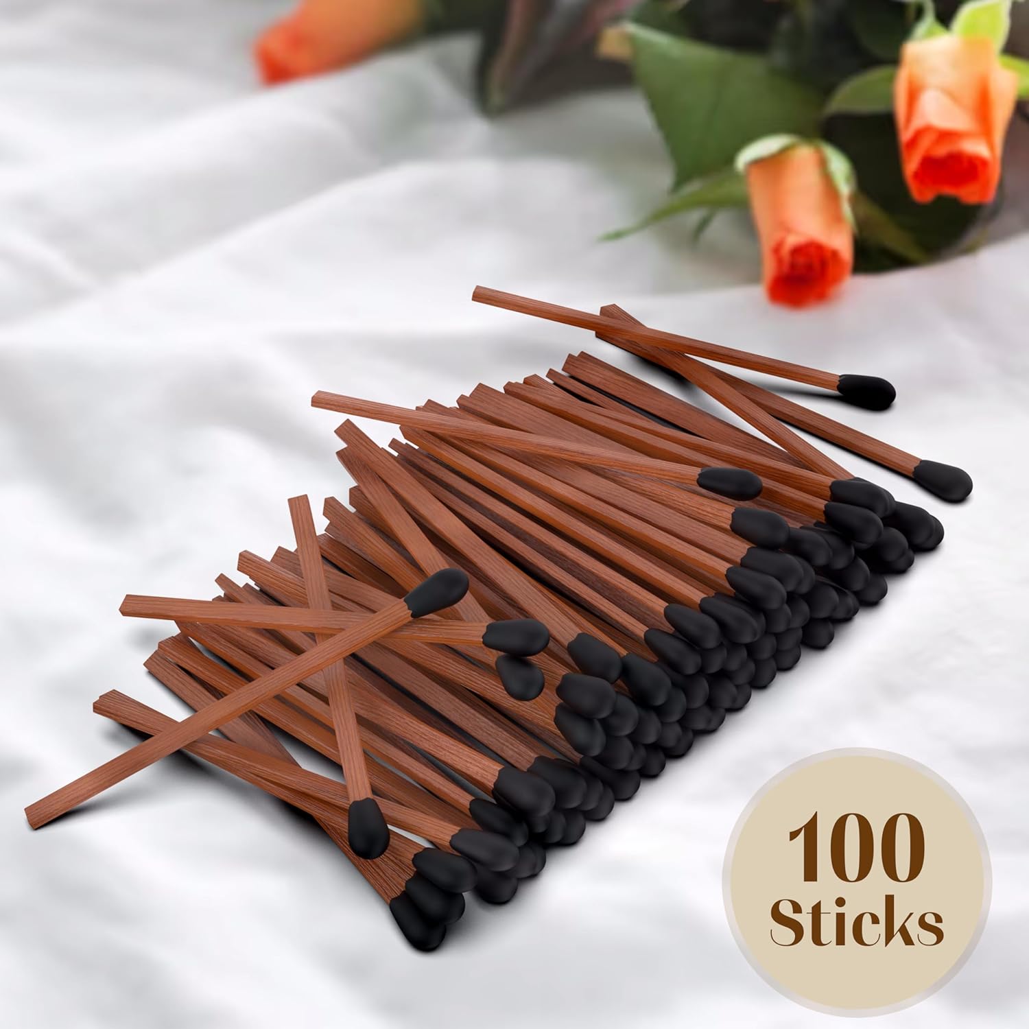 ZIKANI Espresso Stick Black Tip Matches – Premium Decorative Matches
