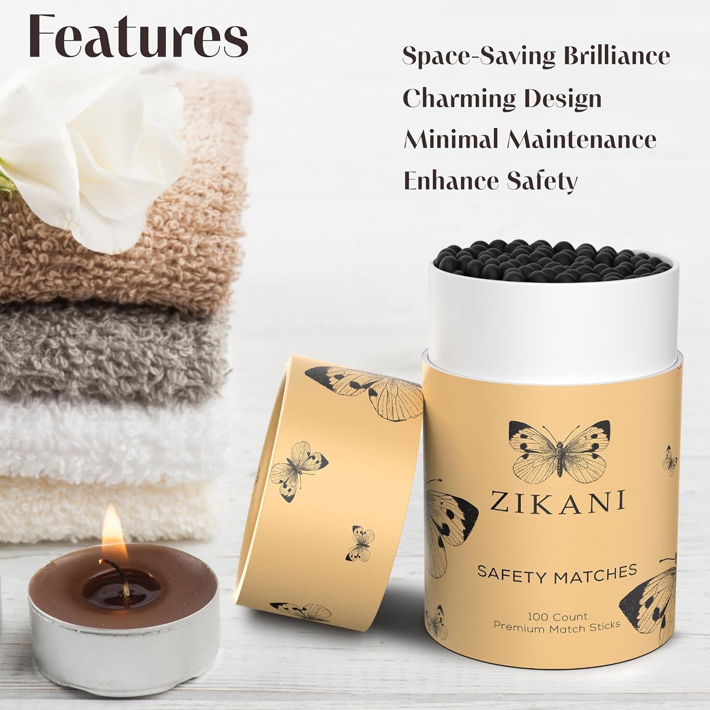 ZIKANI Black Tip Matches – Premium Matches for All Your Lighting Needs