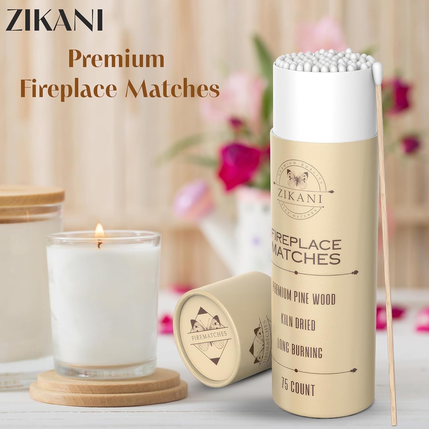 ZIKANI Long Matches | White Tip – Elegant Matches for Every Use