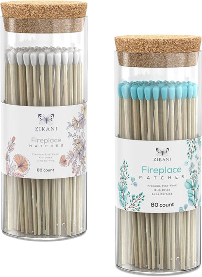 ZIKANI Blue Tip & White Tip Matches – Elegant Matches for Fireplaces