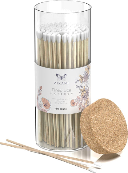 ZIKANI White Tip Fireplace Matches – Premium Long-Lasting Matches