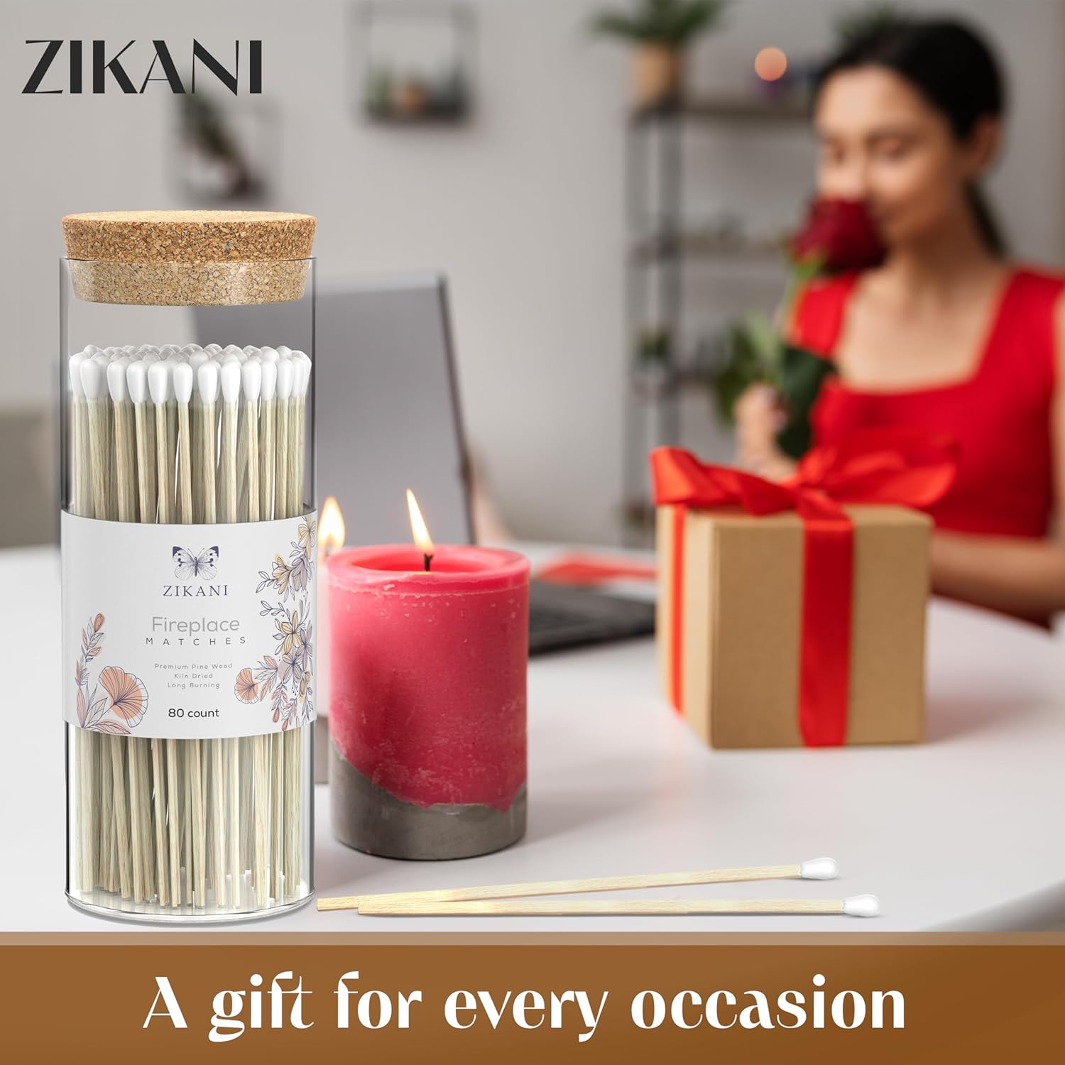 ZIKANI White Tip Fireplace Matches – Premium Long-Lasting Matches