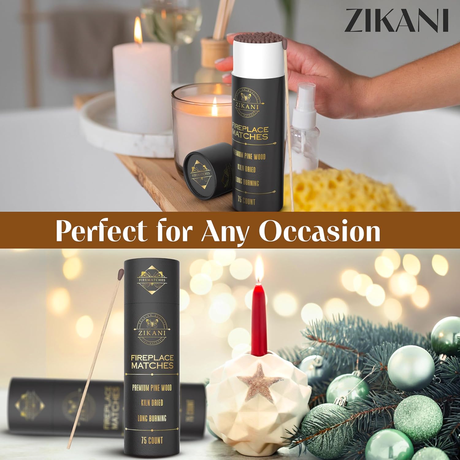 ZIKANI Long Matches | Black Tip – Premium Matches for Reliable Use