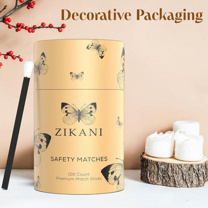 ZIKANI Black Stick & White Tip Matches – Classic Elegant Matches