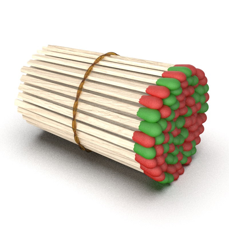 ZIKANI White Stick - Green & Red Tip Matches – Stylish Decorative Matches