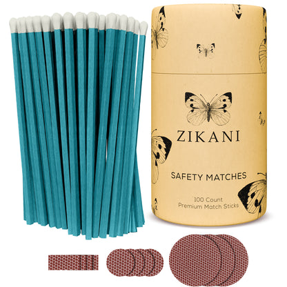 ZIKANI 4" Blue Stick & White Tip Matches