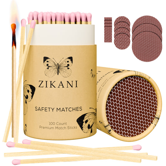 ZIKANI 4" Pink Tip Matches