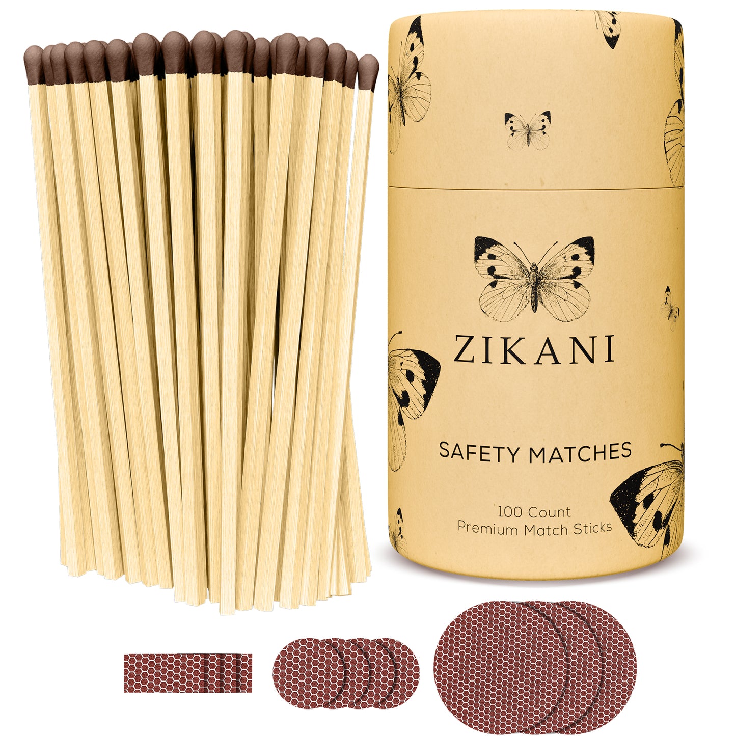 ZIKANI 4" Brown Tip Matches