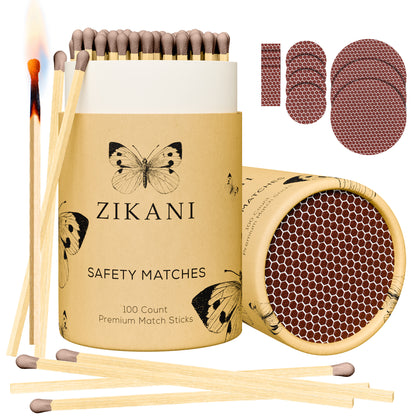 ZIKANI 4" Brown Tip Matches