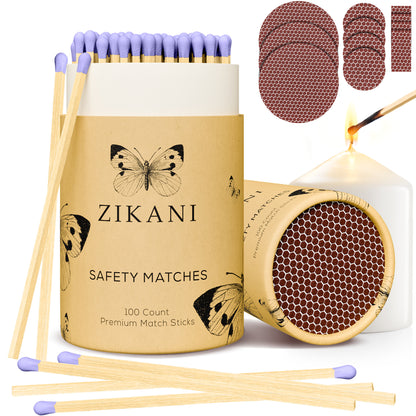 ZIKANI 4" Lavender Tip Matches