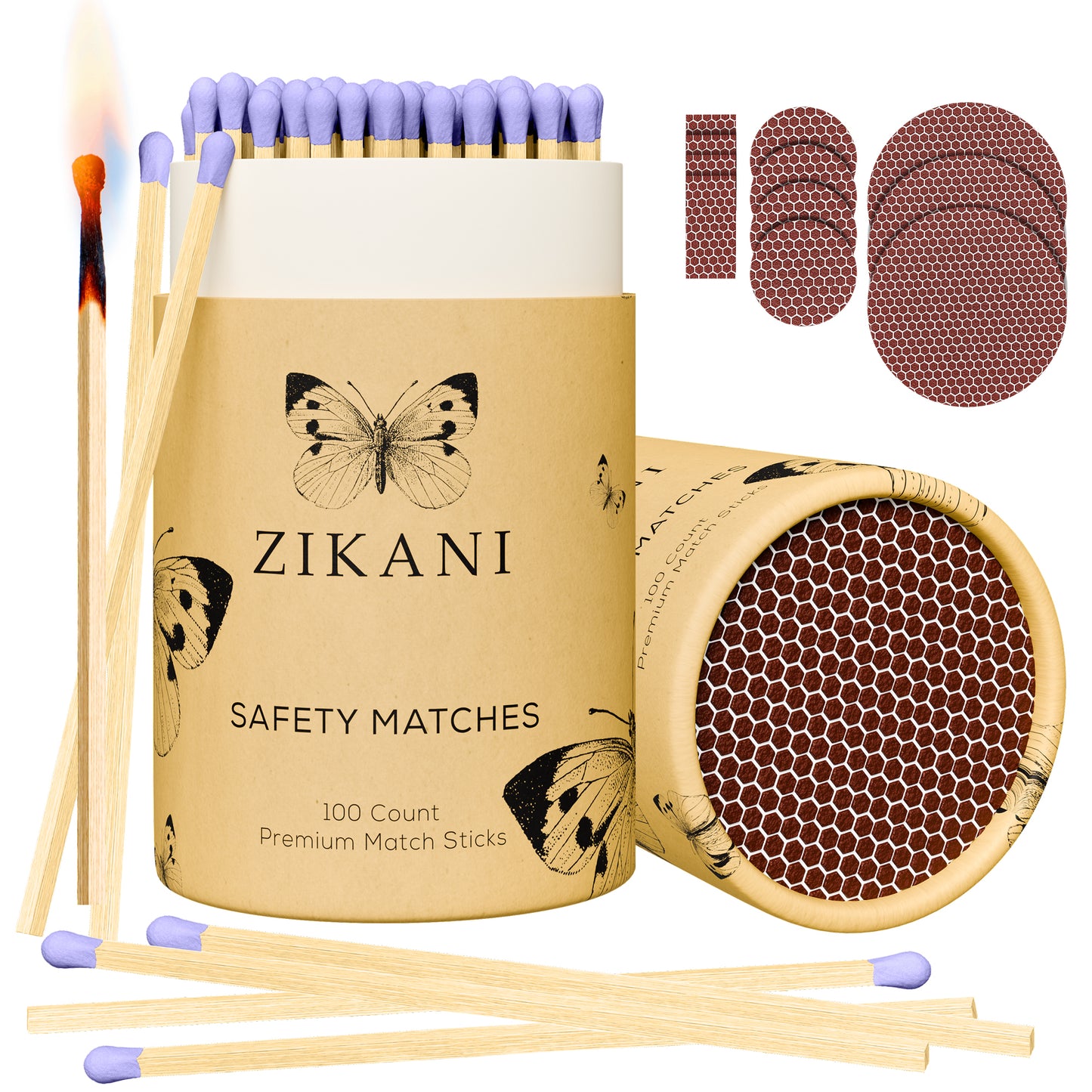ZIKANI 4" Lavender Tip Matches