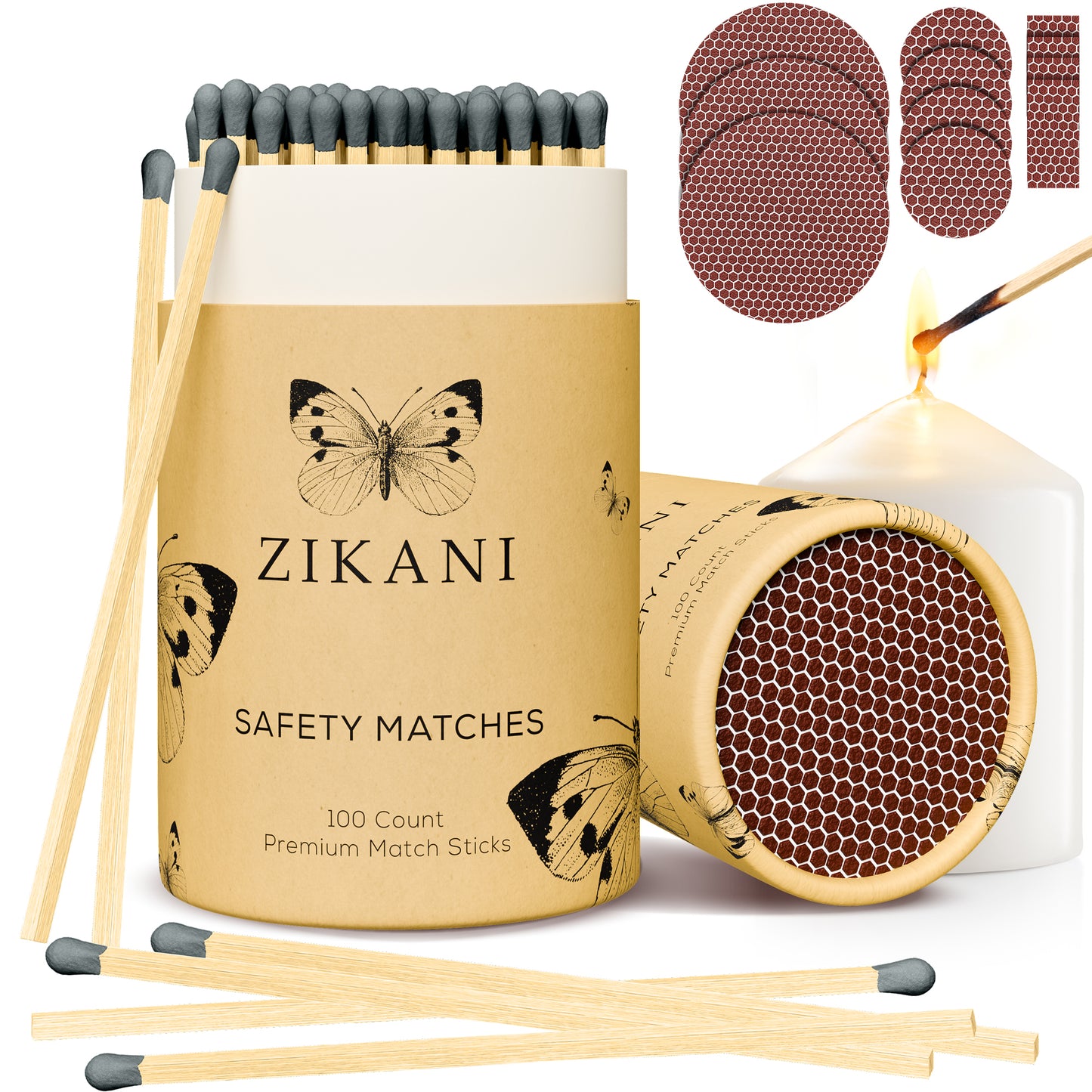 ZIKANI 4" Black Tip Matches