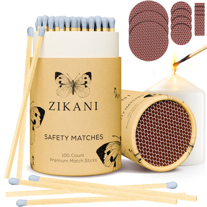 ZIKANI 4" Grey Tip Matches