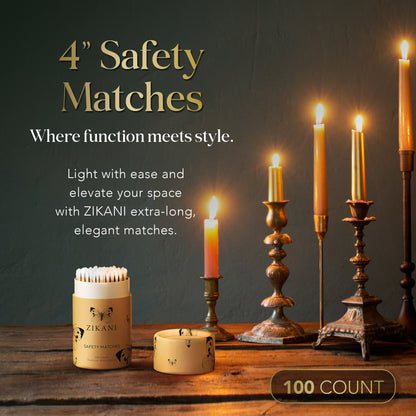 ZIKANI 4" Black Stick & Lavender Tip Matches