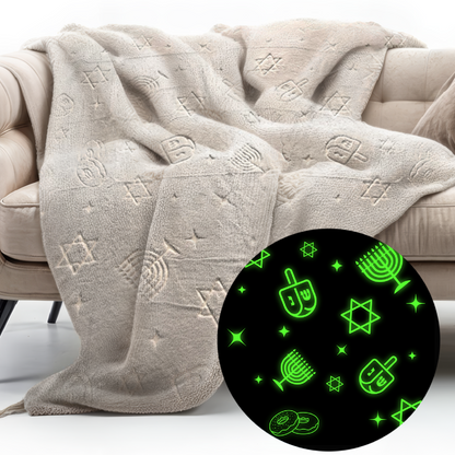 Chanukah Glow-in-the-Dark Blanket (50" x 60") - 10 Pack