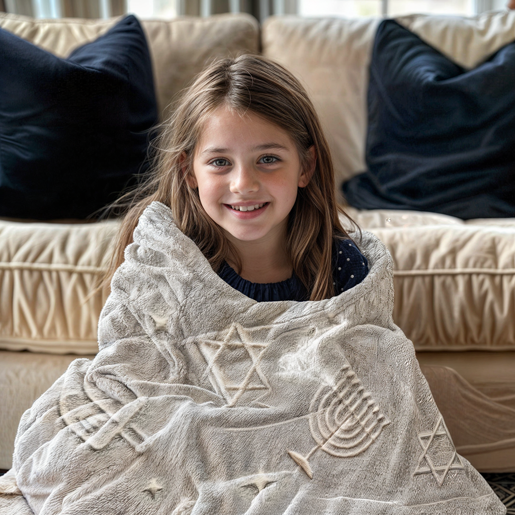 Chanukah Glow-in-the-Dark Blanket (50" x 60") - 10 Pack